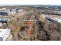 Overhead shot of the community trail, Crabtree Creek Trail, surrounded by green spaces and nearby amenities at 2621 Oldgate Dr # 105, Raleigh, NC 27604