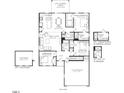Main level floor plan including 2 bedrooms, 2 baths, and a 2-car garage at 38 Brazan Ct, Fuquay Varina, NC 27526