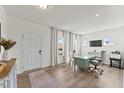 Light-filled entryway with a view of home office and an open concept floor plan at 517 Marthas View Way, Wake Forest, NC 27587