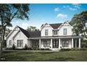 Two story farmhouse with dark roof, white siding, and front porch at 320B W Orange St, Hillsborough, NC 27278