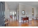 Hardwood floors and view into the living room at 439 N Serenity Hill Cir, Chapel Hill, NC 27516