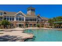 Resort-style pool with clubhouse and plenty of seating at 821 Blackfriars Loop, Cary, NC 27519