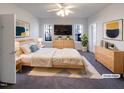 Bright main bedroom with large bed and plenty of closet space at 1004 Cabin Hill Way, Garner, NC 27529