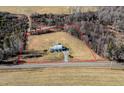 Aerial view of property showing home and lot lines at 1100 Ben Smith Road Rd, Siler City, NC 27344