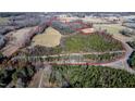 Aerial view of property with lot lines and wooded area at 1100 Ben Smith Road Rd, Siler City, NC 27344