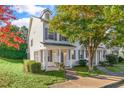 Two-story white house with gray shutters and a landscaped yard at 3141 Rapid Falls Rd, Cary, NC 27519