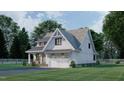 Two-story white house with gray roof and attached garage, side yard view at 2423 Bivins Rd, Durham, NC 27712