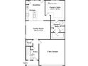 First floor plan showcasing a Gathering room, kitchen, and 2-bay garage at 4937 S Trout Crest, Raleigh, NC 27604