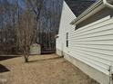 Backyard with shed and wooded area at 6020 Newhall Rd, Durham, NC 27713