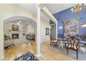 Elegant dining room with glass table and ornate chairs at 265 Verde Rd, Apex, NC 27523