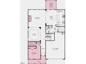 Detailed floor plan showcasing the layout of the home, including the kitchen, dining, and living spaces at 661 Morning Glade St, Wake Forest, NC 27587