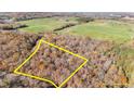 Aerial view of property lines for wooded lot at 90 Little Indian Creek Rd, Goldston, NC 27252