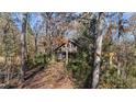 Aerial view of log cabin in the woods at 90 Little Indian Creek Rd, Goldston, NC 27252