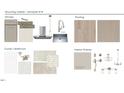 Interior design selections for new construction featuring kitchen, flooring, and bathroom finishes at 102 Belmont Stakes Ln, Wendell, NC 27591