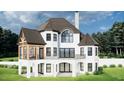 Modern farmhouse design with a large deck and backyard at 64 Barn Owl, Pittsboro, NC 27312