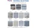 Displays of stone, siding, carpet, counter tops and other interior material selections at 107 Northwood Dr, Fuquay Varina, NC 27526