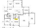 First floor plan featuring a Gathering room, kitchen, study, dining room, and a two-bay garage at 23 Frost Meadow Way, Lillington, NC 27546