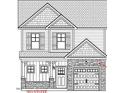 Illustration of a two-story home with shutters, covered porch, and one car garage at 4214 Darroch Rd, Lillington, NC 27546