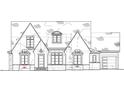 Detailed elevation diagram showcasing the home's front facade, brickwork, and precise architectural dimensions for construction at 1117 Delilia Ln, Wake Forest, NC 27587