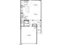 First floor plan showcasing living, dining, kitchen, garage, and powder room at 122 Malbec Dr, Chapel Hill, NC 27516