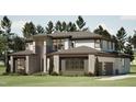 Modern home exterior with a three-car garage and landscaping at 403 Carolyn Ct, Cary, NC 27511