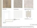 Selection of finishes including Shaw Collins Bay carpet, Mohawk RevWood Seaside Cove, and Dal-Tile backsplash at 8703 Wardle Ct, Wake Forest, NC 27587