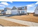 Beautiful home with a gray roof and white siding, situated on a spacious lot with a large yard at 83 Winding Creek Dr, Lillington, NC 27546