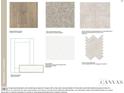 Selection of interior finishes showcasing flooring, carpets, tile backsplash, and white shaker-style cabinets at 8710 Wardle Ct, Wake Forest, NC 27587