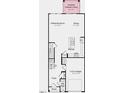 Main level floor plan featuring an open-concept layout with a gathering room, dining area, kitchen, and a 1-car garage at 8712 Wardle Ct, Wake Forest, NC 27587