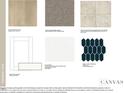 This home offers Mohawk RevWood flooring, Shaw carpet, Dal-Tile, with white kitchen cabinets and Marazzi tile backsplash at 8712 Wardle Ct, Wake Forest, NC 27587
