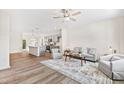 Spacious living room with hardwood floors, and an open floor plan at 435 Iris Bryant Rd, Dunn, NC 28334