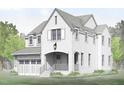 Architectural rendering of a charming two-story home with a three-car garage at 1725 Burnette Garden Path, Raleigh, NC 27612