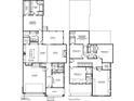 Two-story house floor plan, showing a large kitchen, living area, and four bedrooms at 1725 Burnette Garden Path, Raleigh, NC 27612