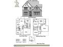 Detailed floor plans showing a spacious layout with multiple bedrooms and a large kitchen at 8721 Little Deer Ln, Raleigh, NC 27613