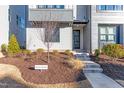 Townhouse front entrance with landscaping and walkway at 1179 Cottonsprings Dr, Wendell, NC 27591