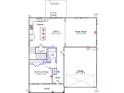 Layout of first floor featuring kitchen, eat-in, Gathering room, entry, porch, garage, and covered porch option at 50 Cordoba Dr, Franklinton, NC 27525