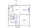 Detailed floor plan showcasing the kitchen, Gathering room, guest bedroom and garage at 60 Cordoba Dr, Franklinton, NC 27525