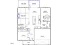 First floor plan showcasing kitchen, Gathering room, and garage at 227 Augusta Pond Way # 159, Raleigh, NC 27603