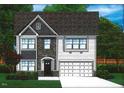 Two-story house with gray and white siding and a stone facade at 364 Pecan Valley Way, Four Oaks, NC 27524