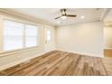 Spacious living area with hardwood floors and neutral walls at 2400 Dorety Pl, Raleigh, NC 27604