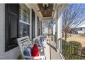 Comfortable front porch with seating, ideal for relaxing and enjoying the outdoors at 1141 Barley Stone Way, Raleigh, NC 27603