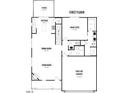 First floor plan features a living room, kitchen, dining room, main suite and two-car garage at 59 Pretty Run Branch Ln, Wendell, NC 27591