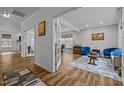 Bright living room with hardwood floors, and ample natural light at 12420 Tetons Ct, Durham, NC 27703