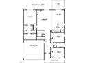 First floor plan featuring a Primary suite, living room, kitchen, and two car garage at 3963 Baileys Xrds Rd, Benson, NC 27504