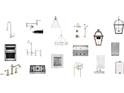 A set of upscale home fixtures and appliances, including faucets, sinks, stoves, and lighting at 975 Wilbon Rd, Holly Springs, NC 27540