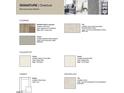 Selection of flooring, tile, countertop, cabinet, and backsplash finishes at 402 Carpels Dr, Wendell, NC 27591