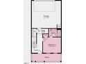 Floorplan displaying garage, stairs to foyer, drop zone, and a bedroom with attached bath and access to porch at 427 Rowe Way, Knightdale, NC 27545