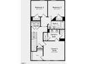 Second floor floorplan featuring bedrooms, bathrooms, laundry room, and walk-in closet at 427 Rowe Way, Knightdale, NC 27545