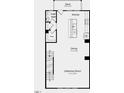 Upstairs floorplan showing the kitchen with island, half bath, pantry, dining area, and gathering room at 427 Rowe Way, Knightdale, NC 27545