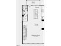 Floorplan of the main level showing kitchen, dining, gathering room, half bath, and deck at 437 Rowe Way, Knightdale, NC 27545